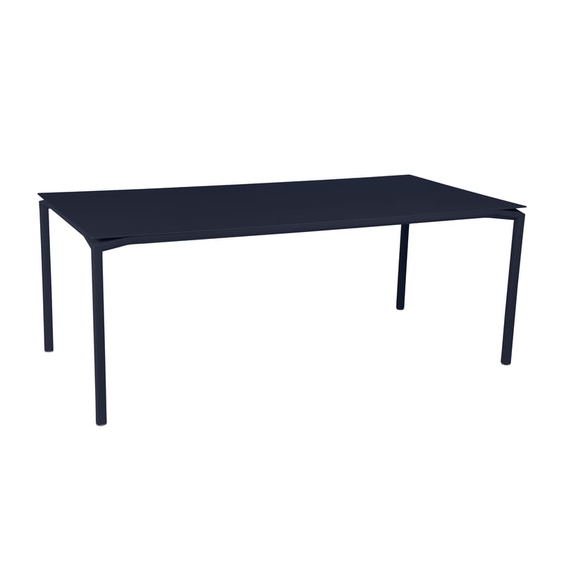 Jardin - Tables de jardin - Table rectangulaire Calvi métal bleu / 195 x 95 cm - Aluminium / 10 à 12 personnes - Plateau démontable - Fermob - Bleu Abysse - Aluminium peint