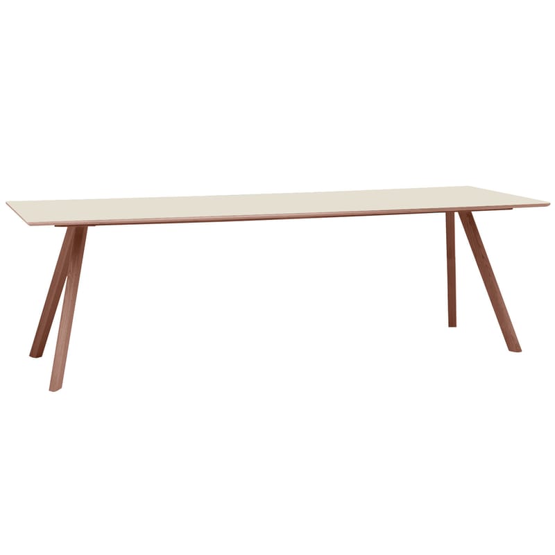 Mobilier - Tables - Table rectangulaire Copenhague CPH 30 / Linoleum - 250 x 90 cm - Hay - Blanc cassé (linoleum) / Chêne naturel - Chêne massif