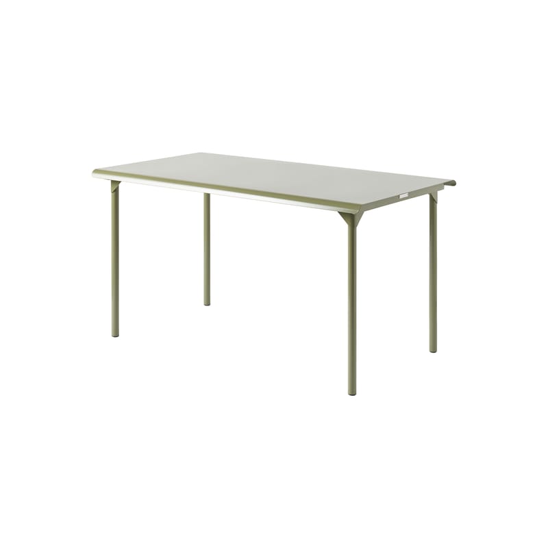 Jardin - Tables de jardin - Table rectangulaire Patio métal vert / 140 x 80 cm - Tôle pleine - Tolix - Vert Jonc - Acier inoxydable
