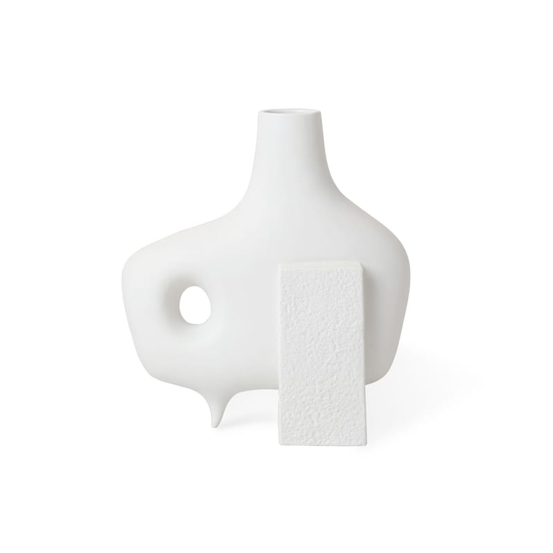 Décoration - Vases - Vase Paradox Medium céramique blanc / H 25 cm - Jonathan Adler - Medium / Blanc mat - Porcelaine