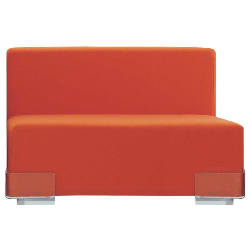 Mobilier - Canapés - Canapé modulable Plastics plastique orange / Module sans accoudoirs - L 90 cm - Kartell - Orange - Polycarbonate, Polyuréthane