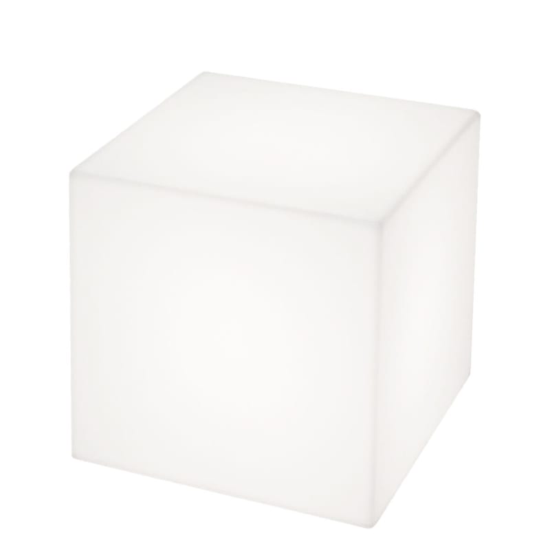 Outdoor - Aménagez votre extérieur - Bords de piscine - Lampe extérieur sans fil rechargeable Cubo LED RGB plastique blanc / Tabouret lumineux - Slide - 43 x 43 cm / Blanc - polyéthène recyclable