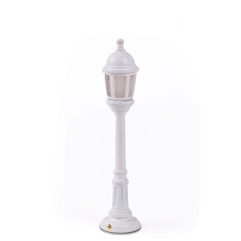 Luminaire - Luminaires d\'extérieur - Lampe extérieur sans fil rechargeable Street Lamp Outdoor plastique blanc / H 42 cm - USB - Seletti - Blanc - Résine