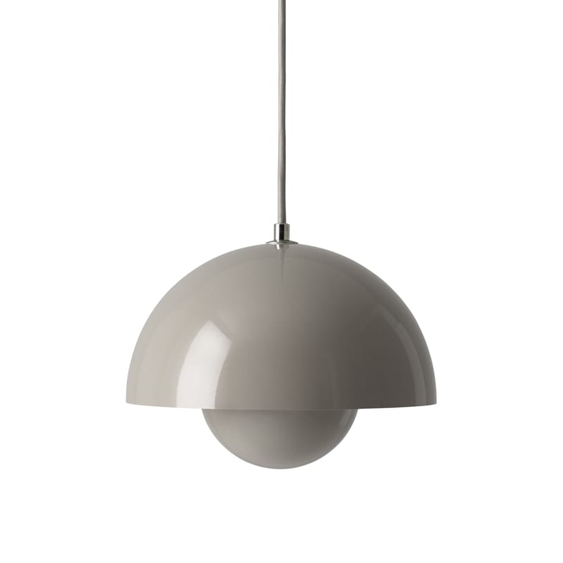 Lighting - Pendant Lighting - FlowerPot VP1 Pendant metal grey Ø 23 cm - &tradition - Grey - Lacquered aluminium