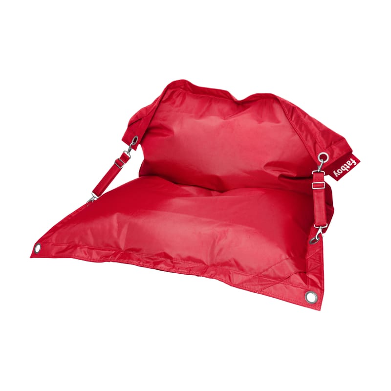 Mobilier - Poufs - Pouf Buggle-up tissu rouge / Sangles ajustables - Tissu acrylique - Fatboy - Rouge - Polyester