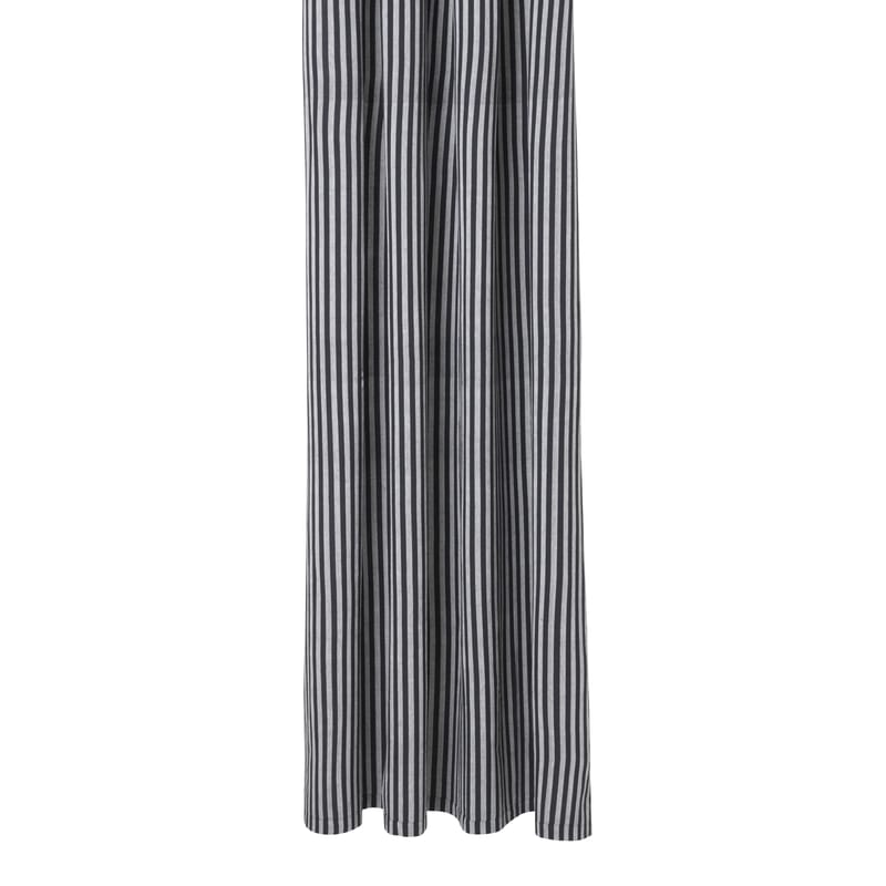 Accessoires - Accessoires salle de bains - Rideau de douche Chambray Striped tissu gris noir / 160 x H 205 cm - Coton enduit - Ferm Living - Rayé / Gris & noir - Coton enduit