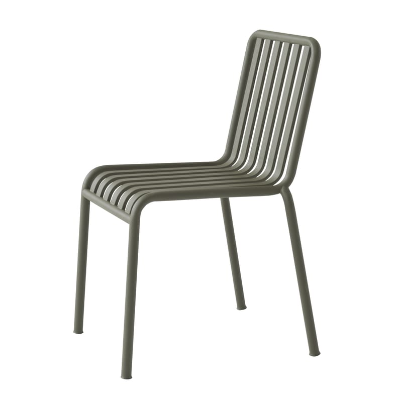 Möbel - Stühle  - Stapelbarer Stuhl Palissade metall grün / R & E Bouroullec - Hay - Olivgrün - Galvanisch verzinkten Stahl, Peinture époxy