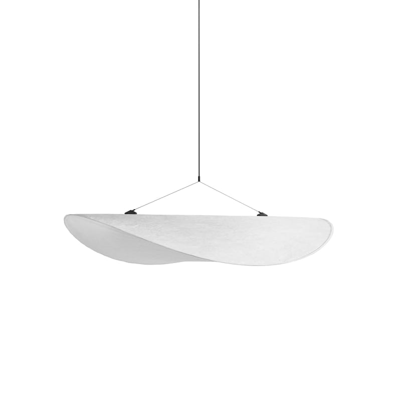 Luminaire - Suspensions - Suspension Tense LED Medium papier blanc / Ø 90 cm - Tyvek - NEW WORKS - Ø 90 cm - Carbone, Tyvek