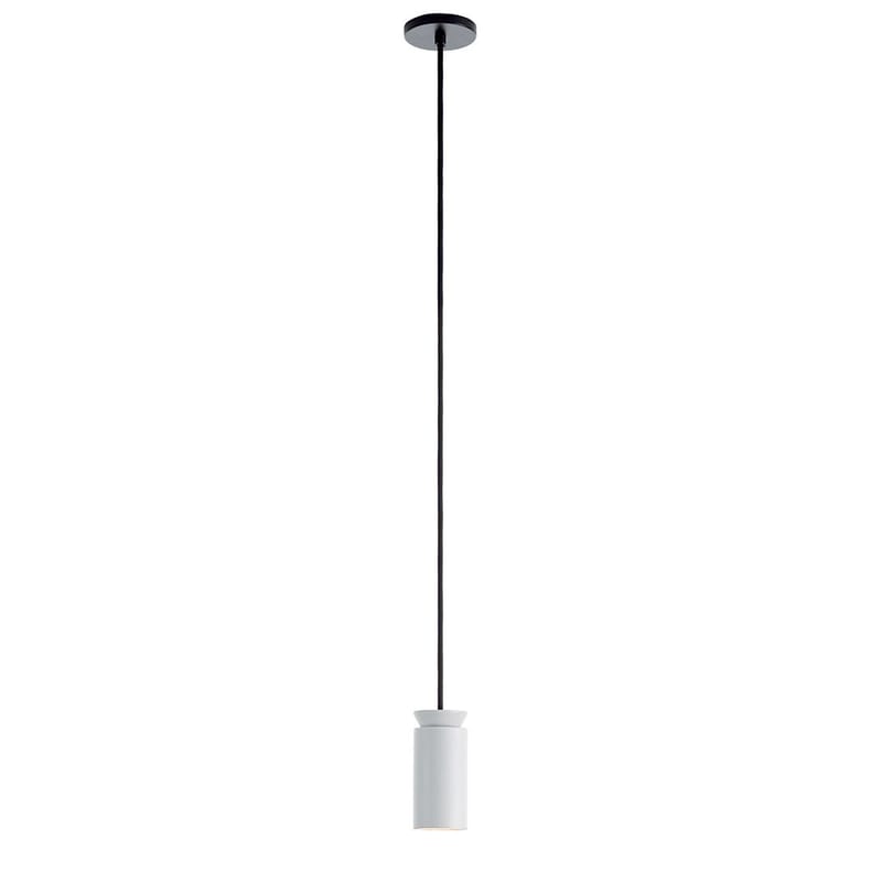 Luminaire - Suspensions - Suspension Triana Simple métal blanc / Ø 6 x 15 cm - Carpyen - Blanc - Aluminium