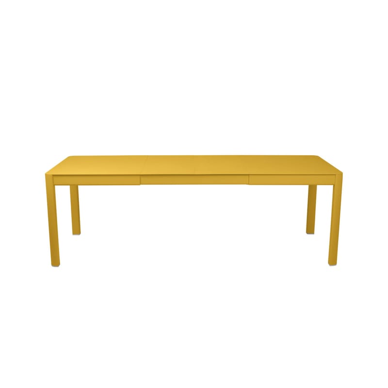 Jardin - Tables de jardin - Table à rallonge Ribambelle métal jaune / L 149 à 234 cm - 6 à 10 personnes - Fermob - Miel texturé - Aluminium