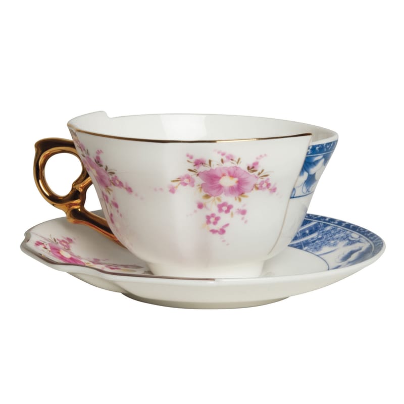 Tasse à Café Seletti Hybrid-Tamara Avec Soucoupe - Porcelaine, Design Fusion Orient-occident