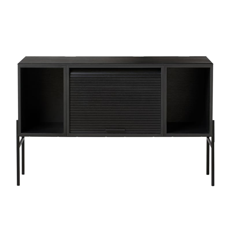 Möbel - Kommoden und Anrichten - TV Möbel Hifive holz schwarz / TV-Möbel - L 100 cm x H 65 cm - Northern  - Schwarz - Furnier, lackierte Eiche, lackierter Stahl