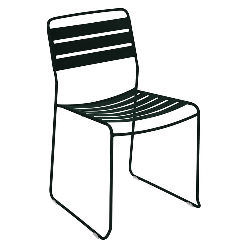 Mobilier - Chaises, fauteuils de salle à manger - Chaise empilable Surprising métal noir - Fermob - Réglisse - Acier