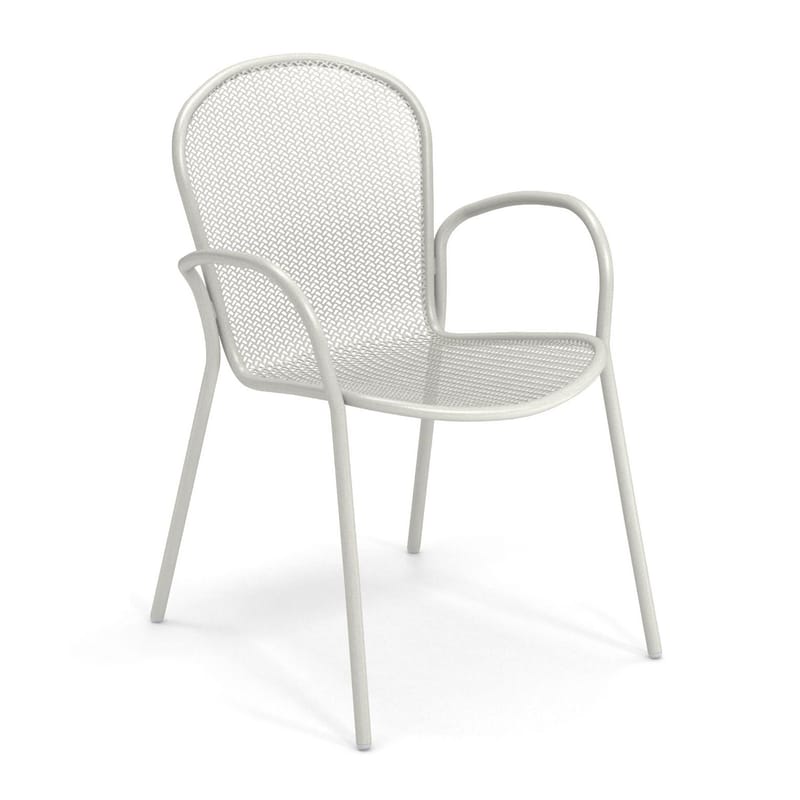 Mobilier - Chaises, fauteuils de salle à manger - Fauteuil Ronda XS métal blanc / L 58 cm - Emu - Blanc - Acier