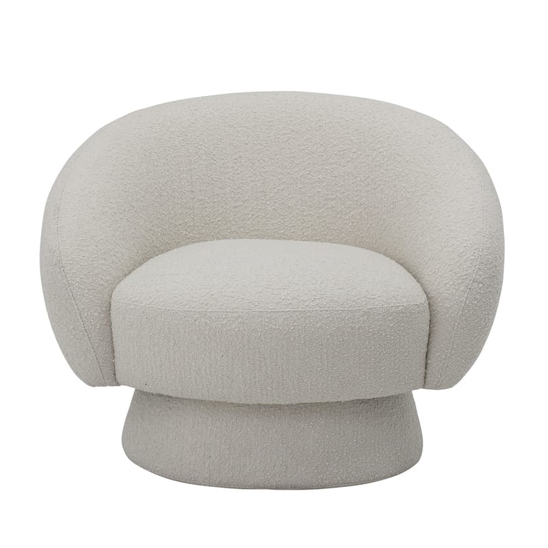 Möbel - Lounge Sessel - Gepolsterter Sessel Ted textil weiß / Stoffgewebe - Bloomingville - Weiß - Polyester-Gewebe