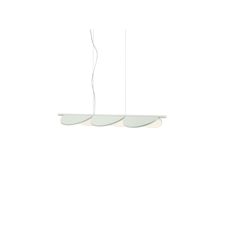 Luminaire - Suspensions - Suspension Almendra Linear S3 métal blanc / LED - L 128,6 cm / 3 diffuseurs orientables - Flos - Blanc cassé - Aluminium peint, Polycarbonate