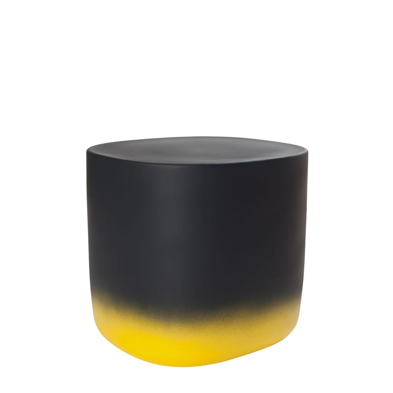 Arredamento - Tavolini  - Tavolino d\'appoggio Touch Medium ceramica giallo nero / L 37 x H 34 cm - Ceramica - Moustache - Giallo & nero - Ceramica smaltata