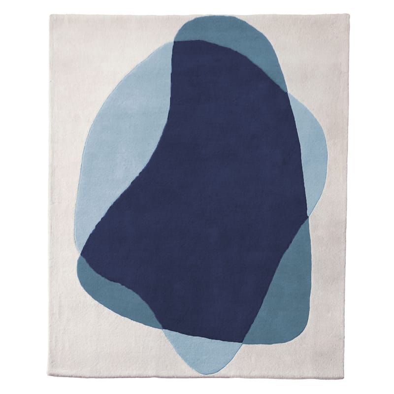 Dekoration - Teppiche - Teppich Serge textil grau / 220 x 180 cm - Hartô - Blau / grau - Wolle