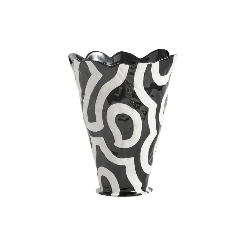 Décoration - Vases - Vase Shadow céramique noir by Jessica Hans / peint main - Hay - Noir & blanc - Céramique