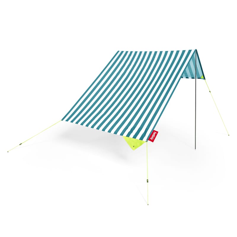 Outdoor - Parasols - Miasun Beach tent textile blue - Fatboy - Azure / Blue stripes - Aluminium, Cotton