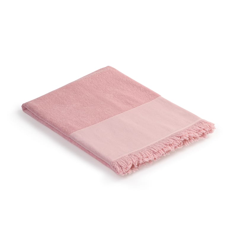 Décoration - Textile - Fouta  tissu rose /  Serviette de bain - 93x 165 cm - Coton - Au Printemps Paris - Rose - Coton
