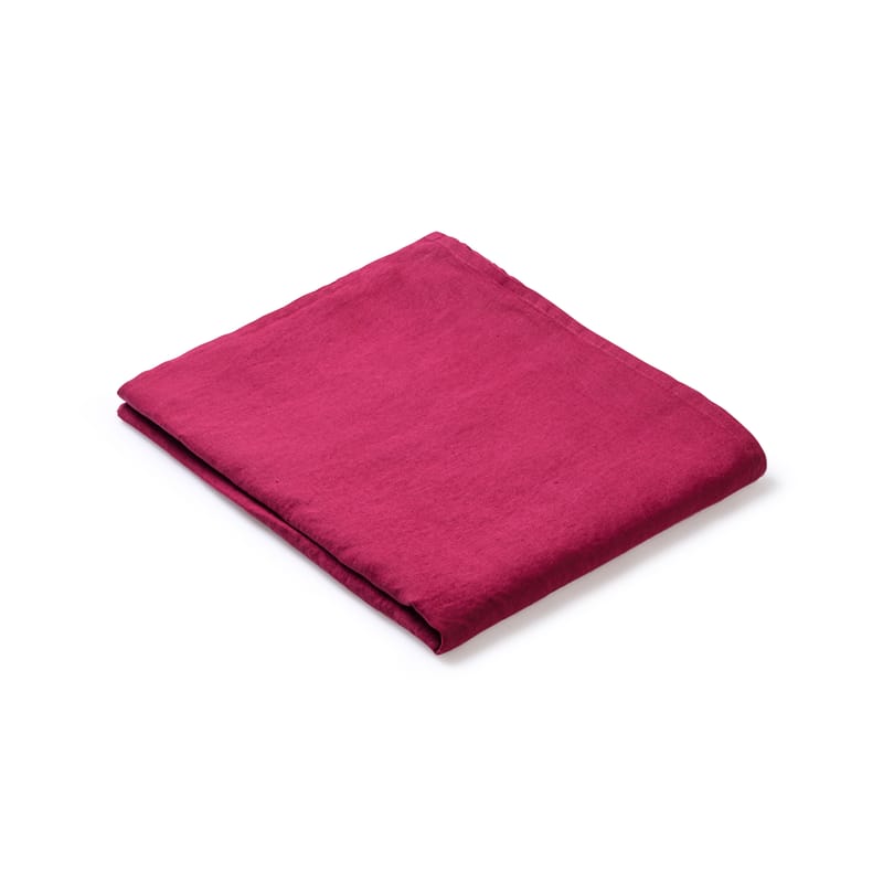 Table et cuisine - Nappes, serviettes et sets - Nappe en tissu  tissu rouge / 160 x 160 cm - Lin traité TEFLON®anti-tache - Au Printemps Paris - Rouge - Lin