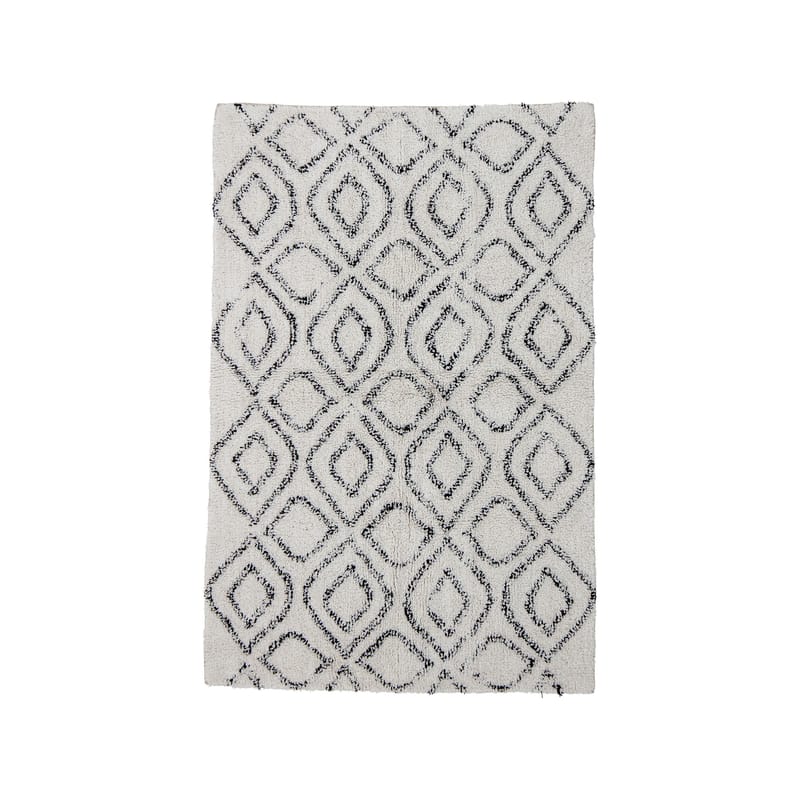 Décoration - Tapis - Tapis Katie  blanc / Coton - 150 x 90 cm - Bloomingville - Blanc & noir - Coton