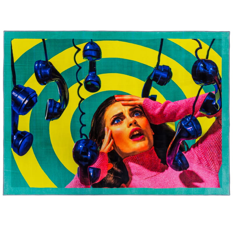 Décoration - Tapis - Tapis Toiletpaper - Phones  multicolore / 194 x 280 cm - Seletti - Phones - Polyamide