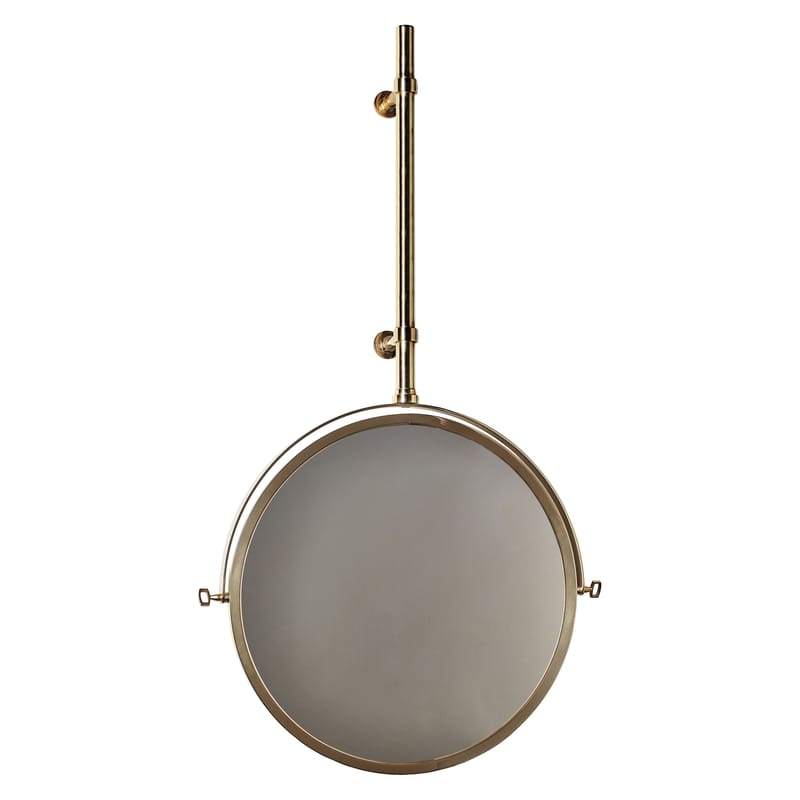 Decoration - Mirrors - MbE Wall mirror metal glass gold mirror Adjustable - Ø 44 cm - DCW éditions - Brass - Glass, Polished brass