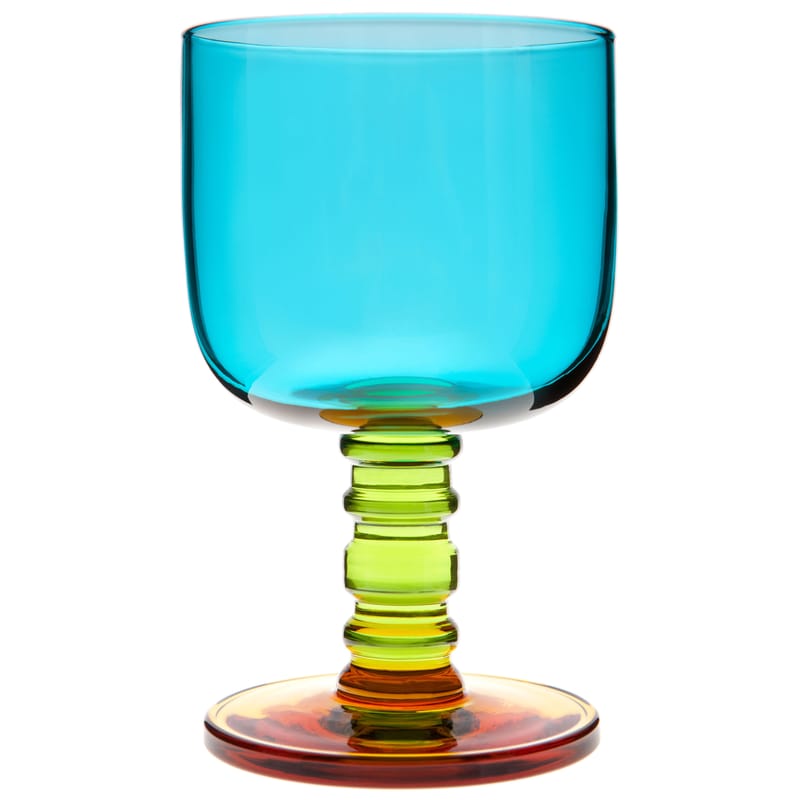 Tisch und Küche - Gläser - Weinglas Sukat Makkaralla glas bunt - Marimekko - Sukat Makkaralla - Türkis, grün, gelb - mundgeblasenes Glas