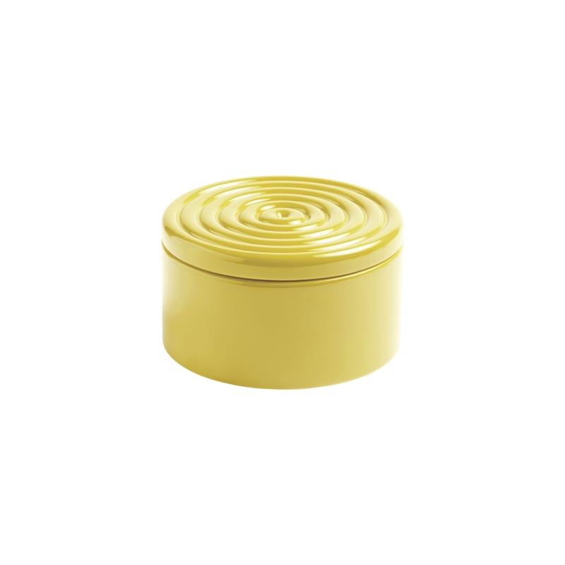 Décoration - Boîtes déco - Boîte Round céramique jaune / Ø 14 cm cm - & klevering - Round / Jaune - Porcelaine