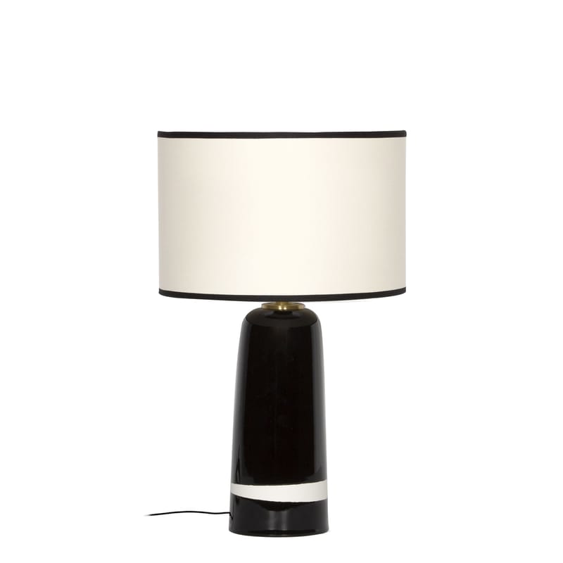 Luminaire - Lampes de table - Lampe de table Sicilia Small céramique noir / H 50 cm - Maison Sarah Lavoine - Noir - Céramique, Coton