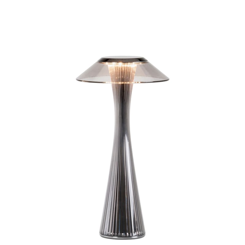 Luminaire - Lampes de table - Lampe sans fil rechargeable Space Indoor LED plastique métal - Kartell - Titane - ABS, PMMA