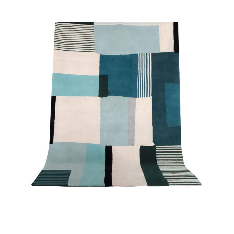 Decoration - Rugs - Boro Small Rug textile blue beige / 170 x 240 cm - Maison Sarah Lavoine - Cream / Blue - Cotton, Wool
