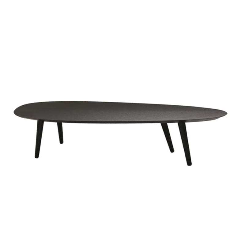 Mobilier - Tables basses - Table basse Tweed Mini Large bois noir / 180 x 72 cm - Zanotta - Noir - Acier verni, Bois plaqué rouvre verni
