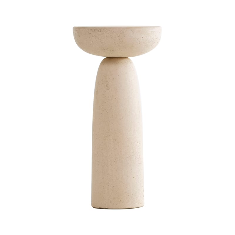 Mobilier - Tables basses - Table d\'appoint Olo pierre blanc beige / Ø 30 x H 61 cm - Béton ciré - Mogg - Ivoire (béton ciré) - Béton ciré