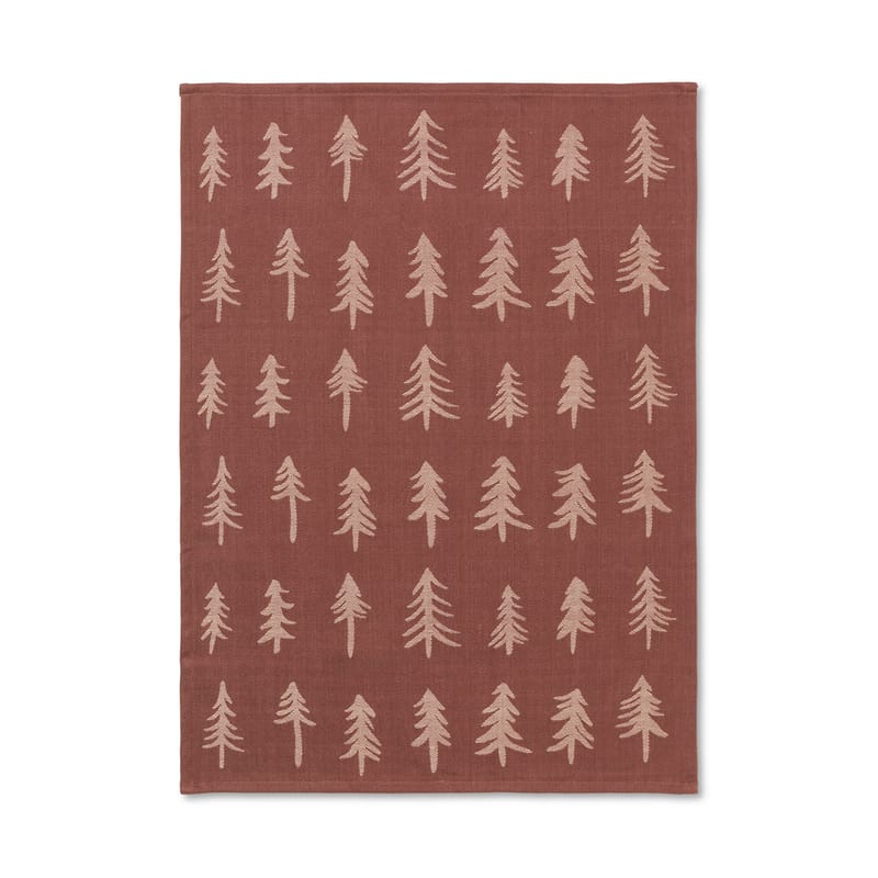 Table et cuisine - Nappes, serviettes et sets - Torchon Christmas tissu jaune / 70 x 50 cm - Ferm Living - Cannelle - Coton  biologique