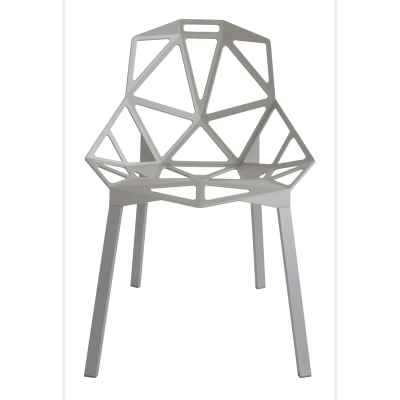Mobilier - Chaises, fauteuils de salle à manger - Chaise empilable Chair One métal gris - Magis - Gris / Pieds gris - Aluminium verni, Fonte d\'aluminium vernie