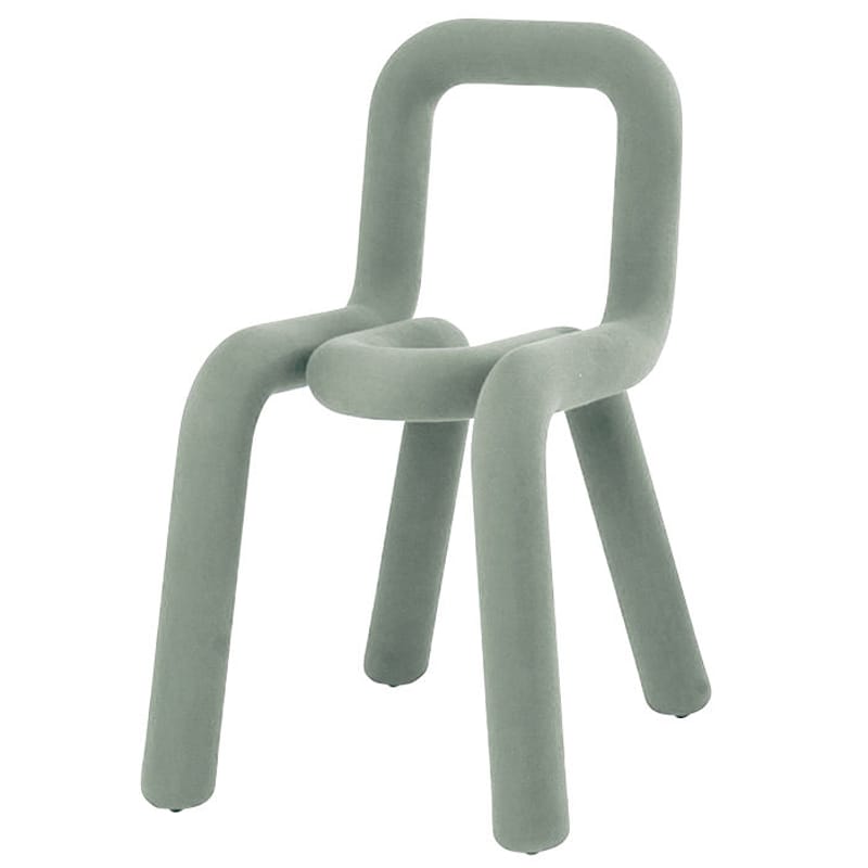 Mobilier - Chaises, fauteuils de salle à manger - Chaise rembourrée Bold tissu vert - Moustache - Vert sauge - Acier, Mousse, Tissu