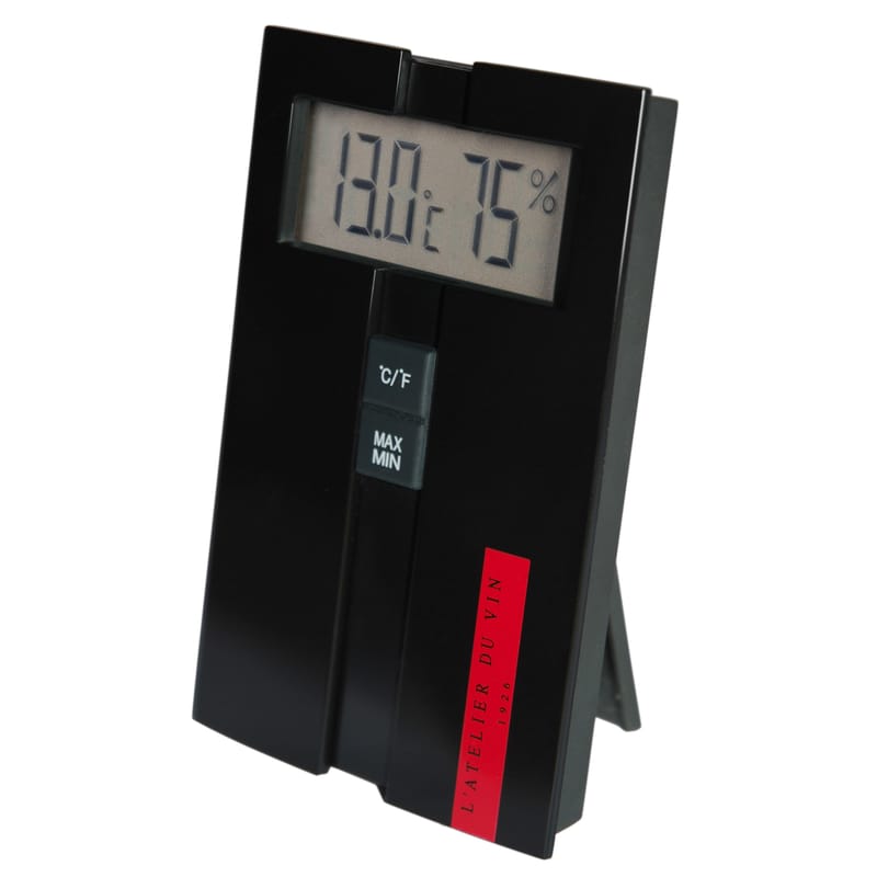 Decoration - High Tech - Hygro-Thermo Digital station plastic material black Temperature and hygrometry measure station - L\'Atelier du Vin - Black - Polycarbonate