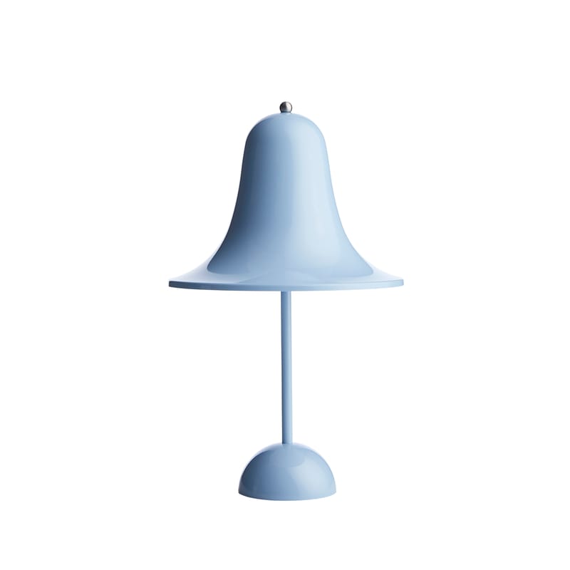 Décoration - Pour les enfants - Lampe sans fil rechargeable Pantop Portable LED plastique bleu / Verner Panton (1980) - Verpan - Bleu pâle - Polycarbonate peint