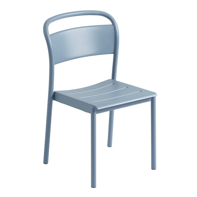 Light blue store metal chairs