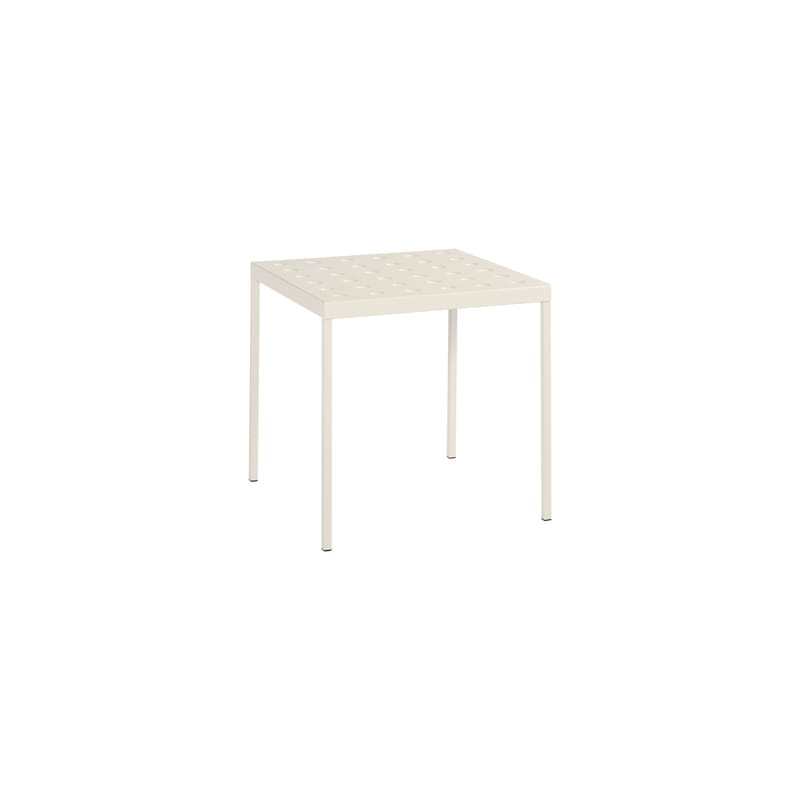 Jardin - Tables de jardin - Table carrée Balcony métal beige / 75 x 76 cm - Bouroullec, 2022 - Hay - Beige craie - Acier peinture poudre