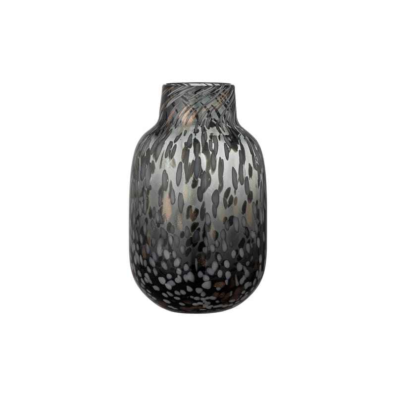Décoration - Vases - Vase Gwan verre gris / Ø 18 x H 27,5 cm - soufflé bouche - Bloomingville - H 27,5 cm / Gris - Verre soufflé bouche