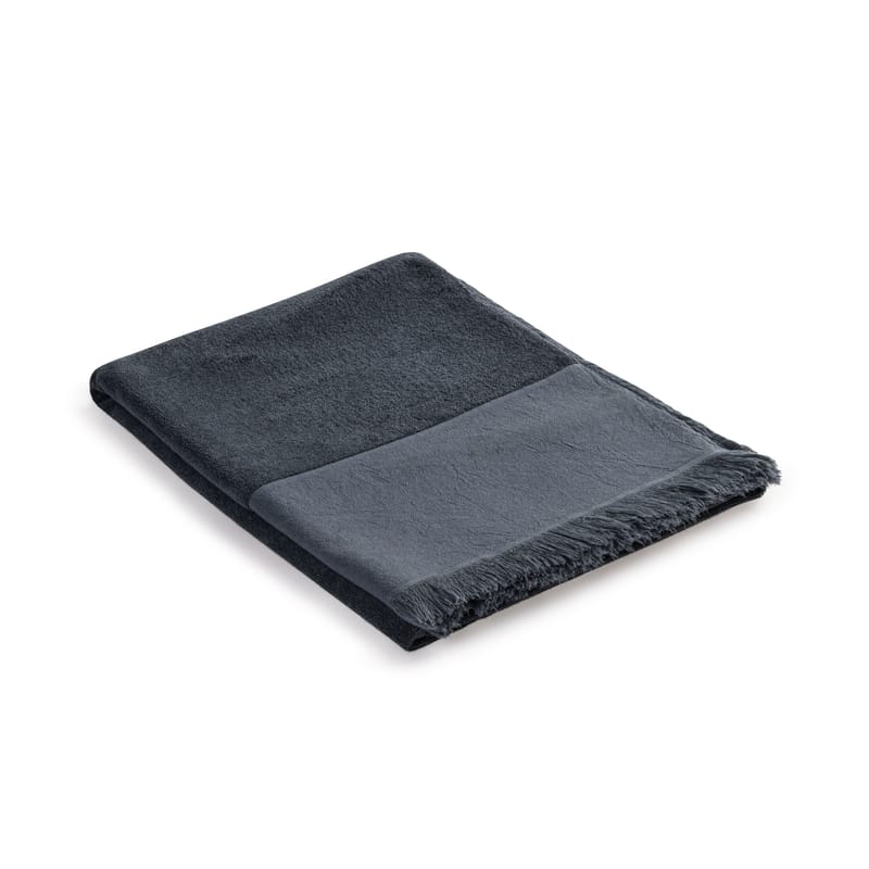 Décoration - Textile - Fouta  tissu gris /  Serviette de bain - 93x 165 cm - Coton - Au Printemps Paris - Gris anthracite - Coton