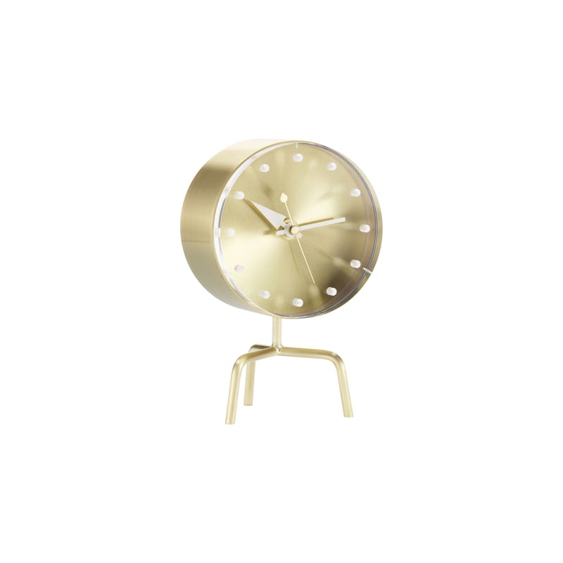 Décoration - Horloges  - Horloge à poser Desk Clock - Tripod Clock métal or / By George Nelson, 1947-1953 - Vitra - Laiton - Laiton, Verre acrylique