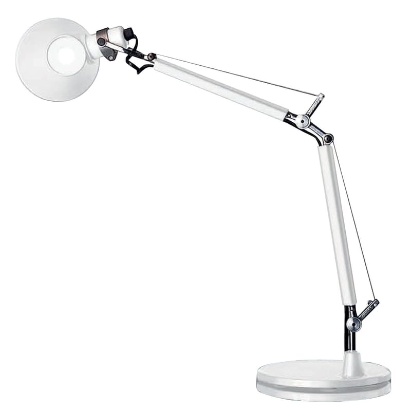 Luminaire - Lampes de table - Lampe à poser Tolomeo Micro métal blanc / 1987 - Artemide - Blanc - Aluminium peint