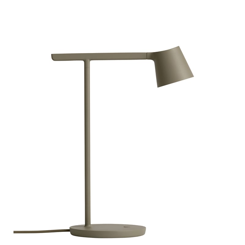 Luminaire - Lampes de table - Lampe de table Tip LED métal vert / Orientable - Muuto - Vert olive - Aluminium