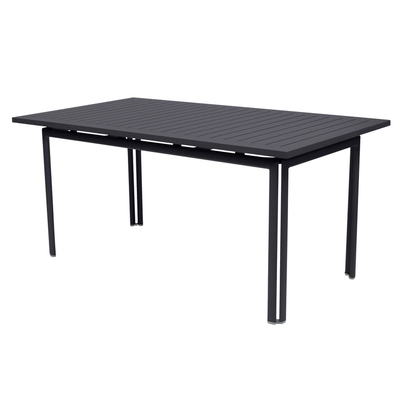 Jardin - Tables de jardin - Table à rallonge Costa métal gris / L 160 à 240 cm - 6 à 10 personnes - Fermob - Carbone - Aluminium laqué