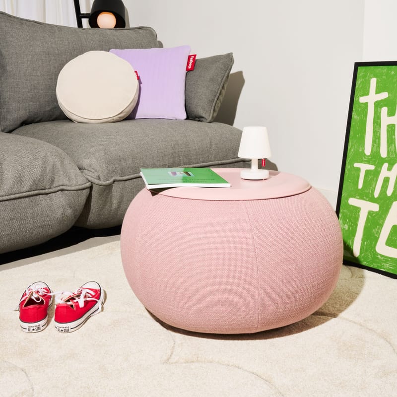 Table d'appoint Humpty tissu rose gonflable / Ø 65 x H 43 cm - Fatboy